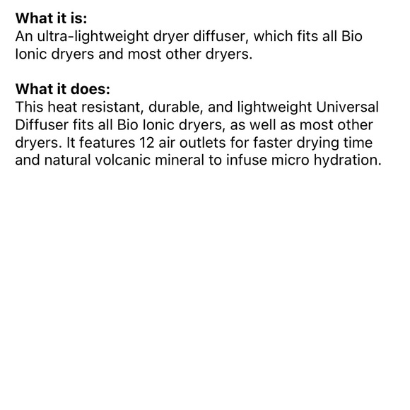 Universal Diffuser - BIO IONIC - Picture 2 of 2